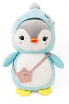 Pelúcia Pinguim Azul com Bolsa Brilhante 50 cm Macia, Fofa e Perfeita