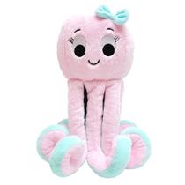 Pelúcia Polvo Lili Rosa/azul Com Laço 40cm - Caa Toys