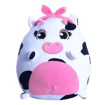 Pelúcia Puffy Vaquinha Almofada Decorativa Infantil Branca