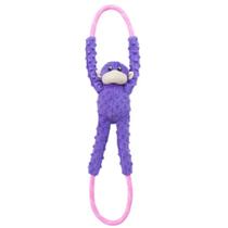 Pelúcia RopeTugz Monkey Zippypaws Brinquedo Macaco Cabo de Guerra com Apito Para Cães - Roxo