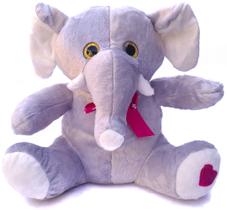 Pelúcia Safari Com Lacinho 30Cms - Modelos Tigre Elefante Zebra Leão Macaco E Girafa