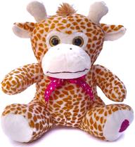 Pelúcia Safari Com Lacinho 30Cms - Modelos Tigre Elefante Zebra Leão Macaco E Girafa