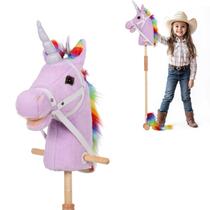 Pelúcia Stick Horse PLYFOU com rodas de madeira Real Pony Sounds Pelúcia Stick Horse PLYFOU com rodas de madeira Real Pony Sounds