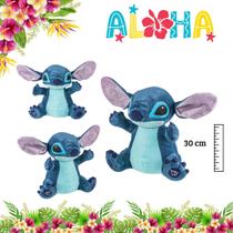 Pelúcia stitch clássico c/mecanismo luz e som 30cm