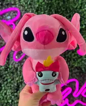 Pelúcia Stitch E Angel Com Boneca Xepa 25cm Fofa kwaii