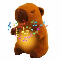Pelúcia Terapêutica Capivara com Luz LED, Melodias e Movimento de Respiração, Alívio de Ansiedade, TDAH e Ajuda na Hora de Dormir.