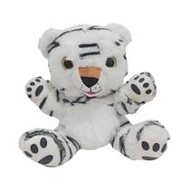 Pelucia Tigre Branco Olhos Brilhantes Pequeno 20cm Fizzy
