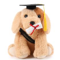 Pelúcia Toy Chalyna de 25 cm para cães de formatura com chapéu de borla