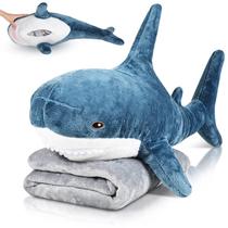 Pelúcia Tubarão HyDren com Manta 80 cm Azul Escuro Pelúcia Tubarão HyDren com Manta 80 cm Azul Escuro