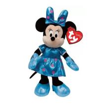 Pelucia Ty Beanie Babies Disney Minnie Vestido Azul 3718