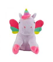 Pelúcia Unicórnio Lilás Sentado Com Asas Coloridas 20Cm Pelúcia Unicórnio Lilás Sentado Com Asas Coloridas 20Cm