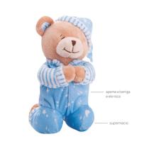 Pelúcia Ursinho Que Ora Buba Azul 20cm