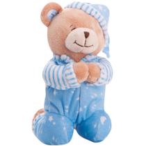 Pelúcia Ursinho que Reza Anjo da Guarda Infantil Buba Presente Presentear Recém-Nascido Bebê