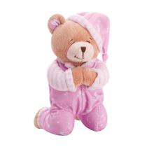 Pelúcia Ursinho Que Reza Oração Rosa 25cm Anjinho da Guarda Baby Buba