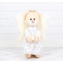 Pelucia urso anjo 20 cm - para batizado e decoração