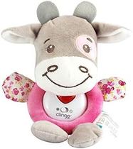 Pelúcia Vaquinha Musical com Luz e Som Rosa Clingo