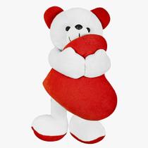 Pelúcia Wu Urso Carinhoso Branco/Vermelho