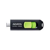 Pen Drive 128GB ADATA UC300, USB 3.2, OTG, Dual Conector, Retrátil, Preto e Verde - ACHO-UC300-128G-RBK/GN