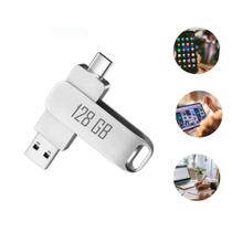 Pen drive 128gb ponta dupla Tipo C e USB para Celular, Notebook, PC e tablet