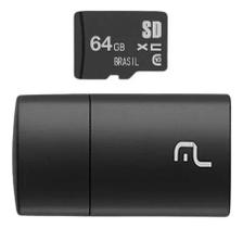 Pen Drive 2 em 1 com Leitor Usb + Cartão Sd 64gb Multilaser Mc164