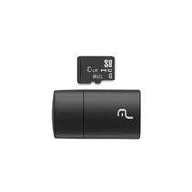 PEN DRIVE 2 em 1 LEITOR USB + CARTÃO DE MEMÓRIA CLASSE 4 8GB PRETO - MC161