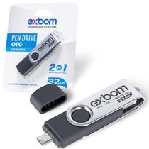 Pen drive 32G 2 em 1 com OTG V8 e USB - STGD-OTGV832GA - Exbom