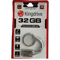 Pen Drive 32GB 2.0 com Chaveiro Metal Kingdrive com Garantia - Ficone & Reis