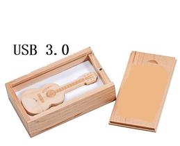 Pen Drive 32gb Estilizado VIOLÃO Madeira Com Estojo Usb 3.0