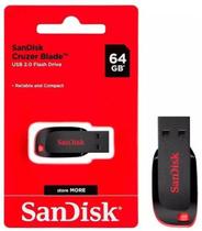 Pen Drive 64 Gb Sandisk Cruzer Blade Usb 2.0 Preto Pen Drive 64 Gb Sandisk Cruzer Blade Usb 2.0 Preto