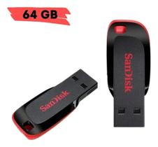 Pen Drive 64 GB SanDisk USB 2.0 Cruzer Blade vermelho e preto Viacel Pen Drive 64 GB SanDisk USB 2.0 Cruzer Blade vermelho e preto Viacel