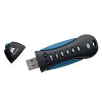 Pen Drive 64GB Corsair Padlock 3, USB 3.0, com Criptografia, Resistente à Água e Choque, Azul e Preto - CMFPLA3B-64GB