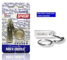 Pen Drive 64GB Metal com Chaveiro Class 10 Max Drive