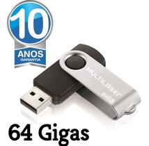 Pen Drive 64gb Twist Multilaser Preto USb 2.0 e 3.0 10MB/S