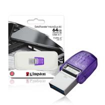 Pen Drive 64GB USB 3.2 MicroDuo TipoC e TipoA DataTraveler DTDUO3CG3 Kingston