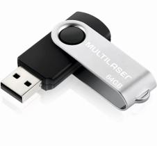 Pen Drive 64GB USB Leitura 10MB/s Gravação 3MB/s Multilaser