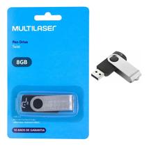 Pen drive 8 gb twist preto usb 2.0 pd587 multilaser