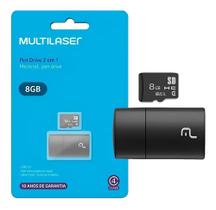 Pen Drive 8Gb 2 Em 1 Classe 4 Micro Sd Usb 2.0 Multilaser