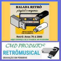 Pen Drive 8gb com Músicas - Balada Retrô Anos 70's á 2000's