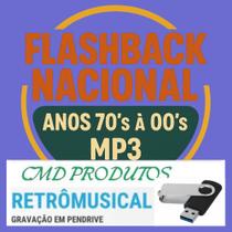 Pen drive 8gb com Músicas = Flashback e Anos 70's á 00's - NACIONAL (mp3) Playlist Numerada