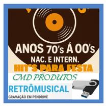 Pen drive 8gb com Músicas = Hit's (MegaMix e Mix ) Para Festas- Anos 70's á 00's (mp3)