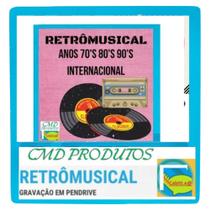 Pen drive 8gb com Músicas = Playlist Internacional Anos 70's 80's 90's - As Melhores (mp3)