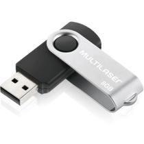 Pen Drive 8GB Multi Twist, USB 2.0, Preto e Prata - PD587 Pen Drive 8GB Multi Twist, USB 2.0, Preto e Prata - PD587