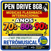 Pen drive 8gb = Músicas Internacional(Flashback e Anos 70's, 80's e 90's) (mp3)