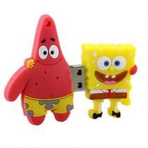 Pen Drive 8GB Patrick Estrela e Bob Esponja Amigos USB 2.0 Personagem Nickelodeon
