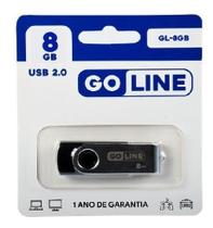 Pen Drive de 8GB GOLINE GL-8GB USB 2.0 - Preto / Prata