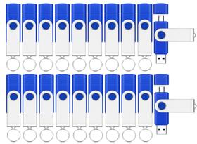 Pen Drive EASTBULL Kit com 20 unidades de 32GB USB 2.0 e Type-C Pen Drive EASTBULL Kit com 20 unidades de 32GB USB 2.0 e Type-C