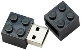 Pen Drive Formato Peça Lego Blocos Preto 8 Gb