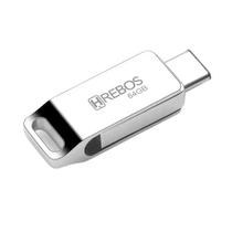 Pen Drive Hrebos If-253 Dual Drive 64gb Usb-c E Usb-a Prateado Hrebos