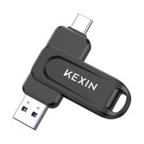 Pen Drive KEXIN 128GB Dual USB 3.0 100MB/s Preto