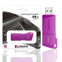 Pen Drive Kingston DataTraveler Exodia M USB 3.2 64GB Roxo